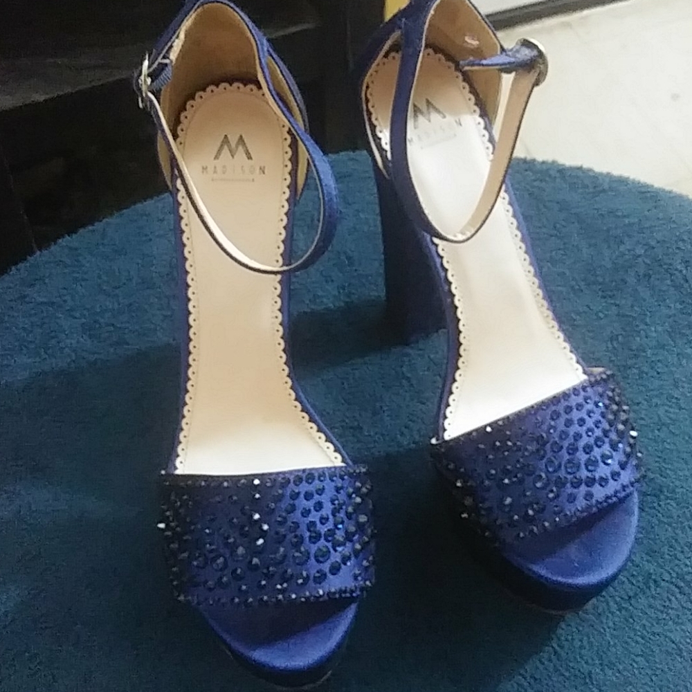 MADISON BY SHOEDAZZLE VANDA NAVY BLUE HIGHHEEL PLA